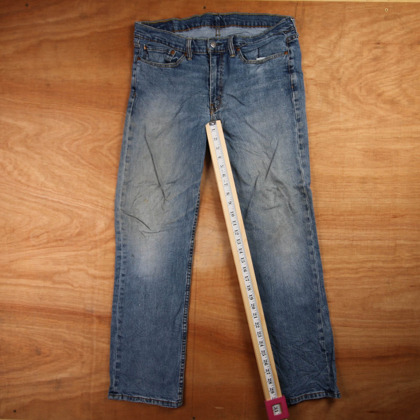 Levi's 505 Red Tab W36 L31 Straight Leg Regular Fit Blue Denim Jeans
