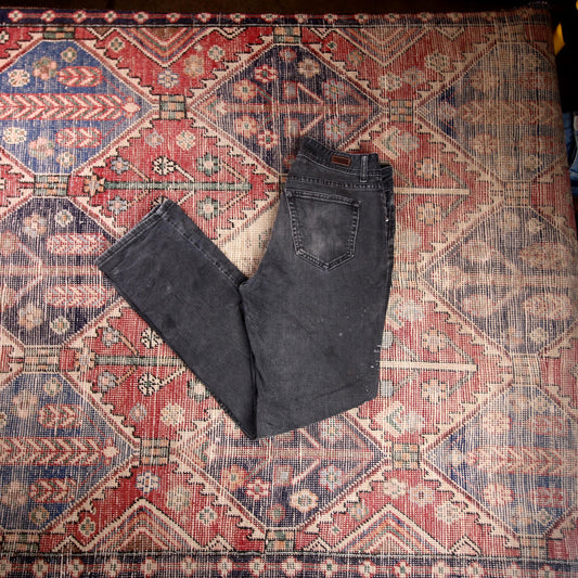 Lee W32 L32 Straight Leg Relaxed Fit Black Denim Jeans