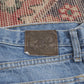 Lee W34 L32 Straight Leg Relaxed Fit Classic Ripped Style Blue Denim Jeans