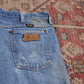 Wrangler W34 L28 Straight Leg Relaxed Fit Beige Denim Jeans