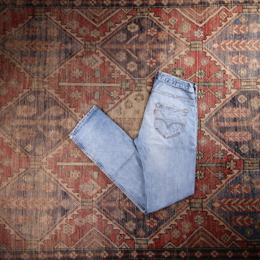 Levi's 504 Red Tab W30 L34 Straight Leg Regular Fit Classic Ripped Style Blue De