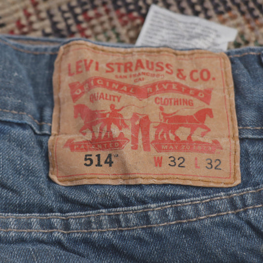 Levi's 514 W28 L27 Straight Leg Relaxed Fit Blue Denim Jeans