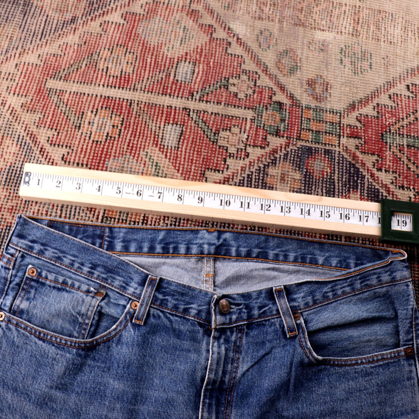 Levi's Orange Tab W38 L34 Straight Leg Classic Ripped Style Blue Denim Jeans