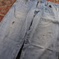 Wrangler W34 L30 Straight Leg Classic Ripped Style Blue Denim Jeans
