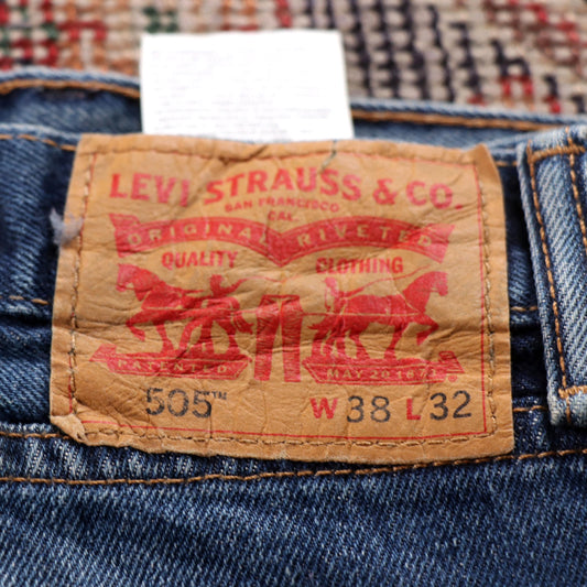 Levi's 505 W40 L30 Straight Leg Regular Fit Blue Denim Jeans