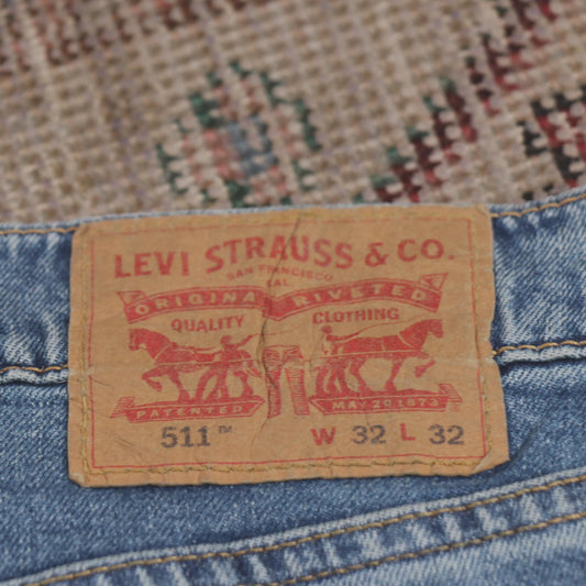 Levi's 511 W34 L28 Slim Fit Blue Denim Jeans