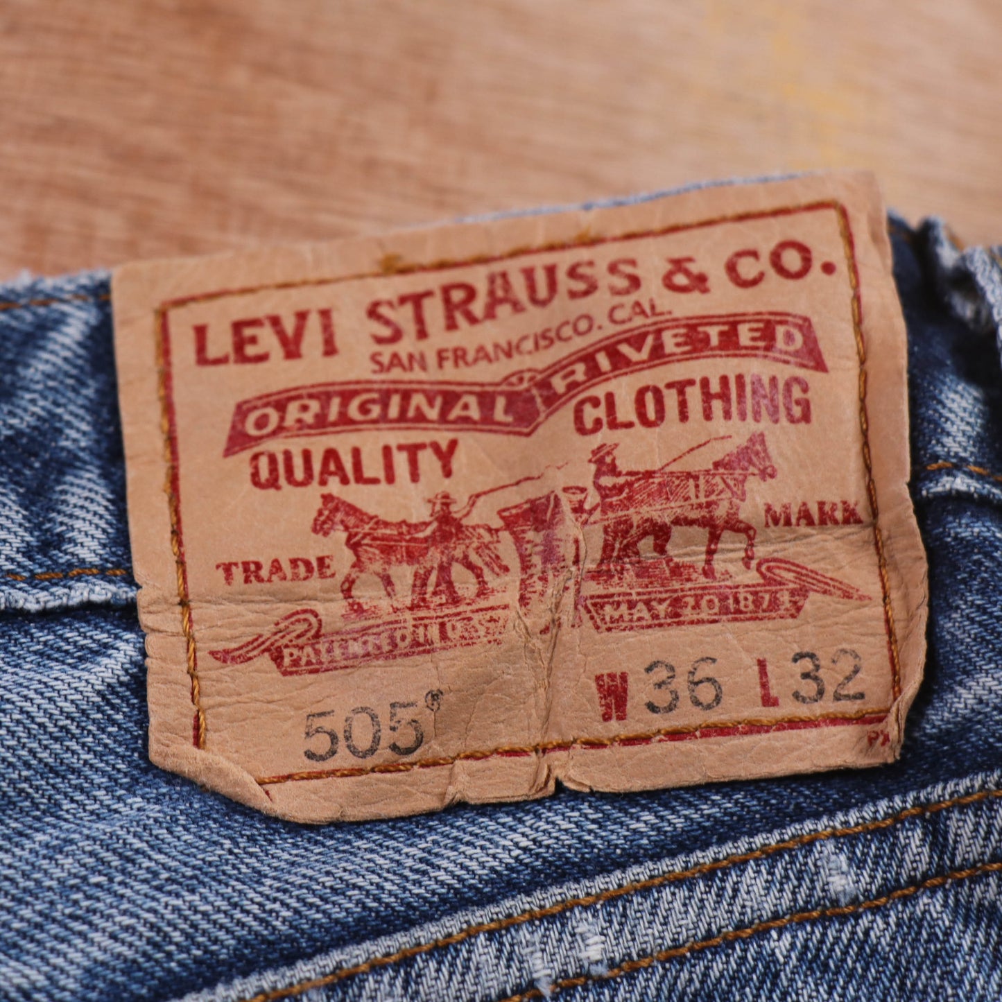 Levi's 505 Red Tab W36 L31 Straight Leg Regular Fit Blue Denim Jeans