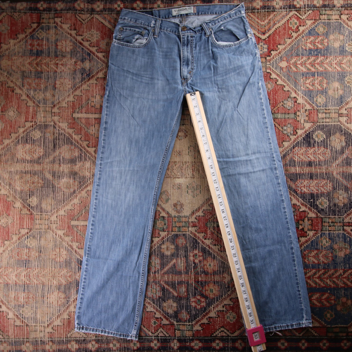 Levi's 505 Red Tab W34 L33 Straight Leg Regular Fit Blue Denim Jeans