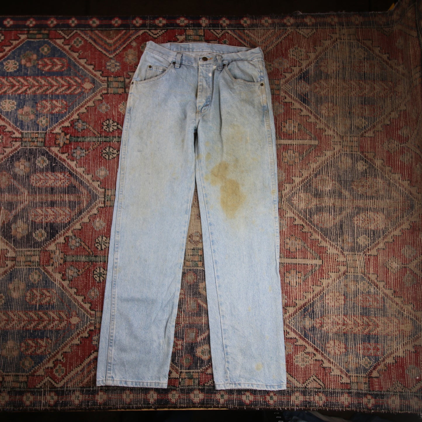 Wrangler W30 L30 Straight Leg Relaxed Fit Blue Denim Jeans