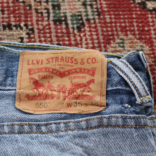 Levi's 550 Red Tab W36 L29 Tapered Leg Relaxed Fit Blue Denim Jeans