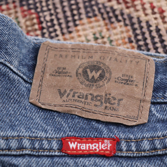 Wrangler W30 L29 Straight Leg Relaxed Fit Blue Denim Jeans