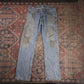 Levi's 505 W36 L31 Straight Leg Regular Fit Classic Ripped Style Blue Denim Jean