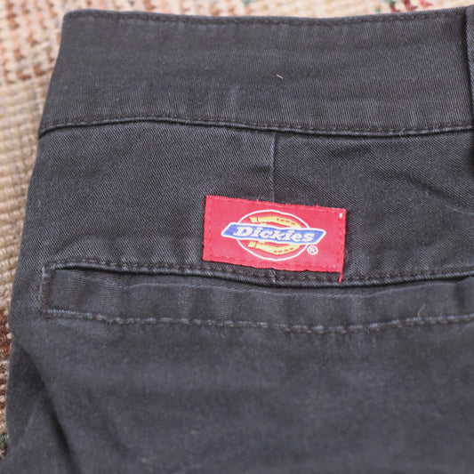 Dickies W28 L32 Straight Leg Black Cotton Blend Trousers