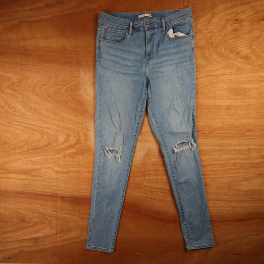 Levi's 720 Red Tab W32 L29 Skinny Classic Ripped Style Blue Denim Jeans