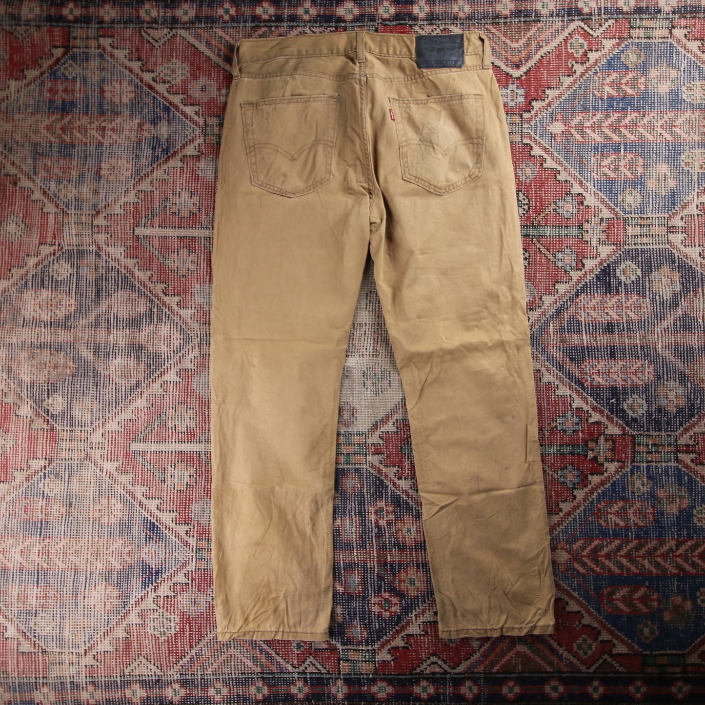Levi's 514 Red Tab W32 L29 Straight Leg Beige Denim Jeans
