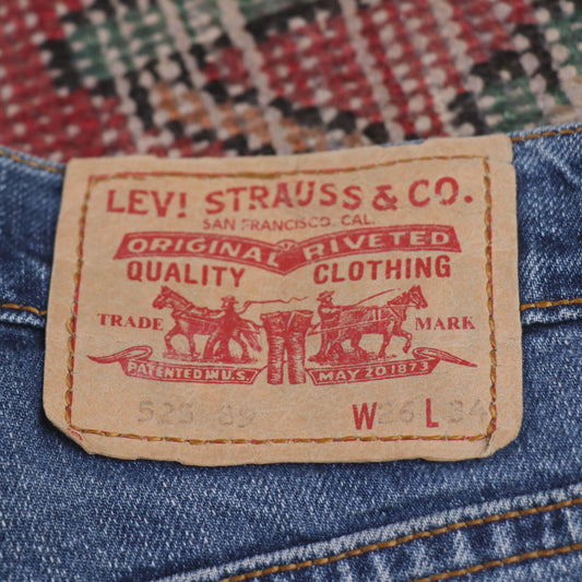 Levi's 525 W24 L29 Bootcut Slim Fit Blue Denim Jeans
