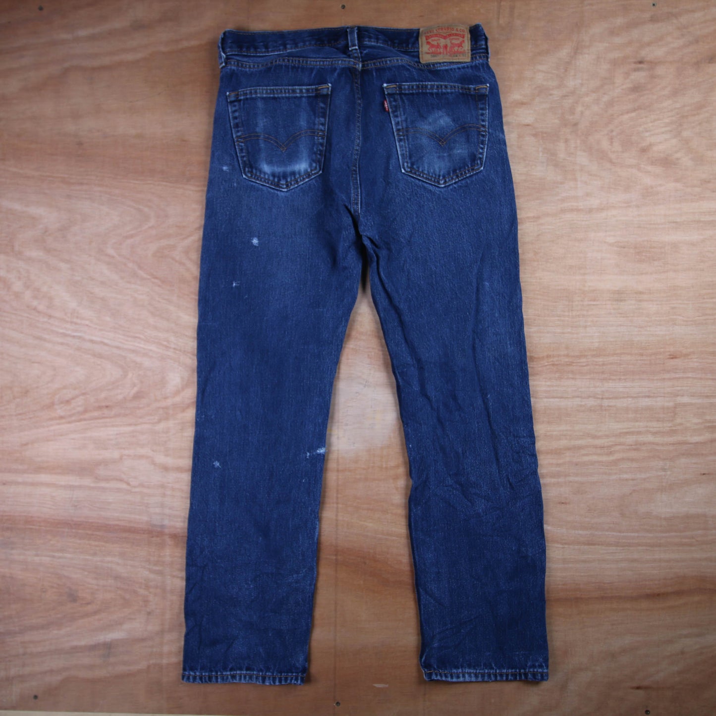 Levi's 505 Red Tab W34 L30 Straight Leg Regular Fit Classic Ripped Style Blue De