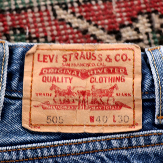 Levi's 505 Red Tab W34 L28 Straight Leg Regular Fit Blue Denim Jeans