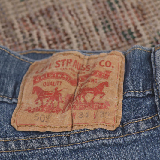 Levi's 505 W34 L28 Straight Leg Regular Fit Blue Denim Jeans