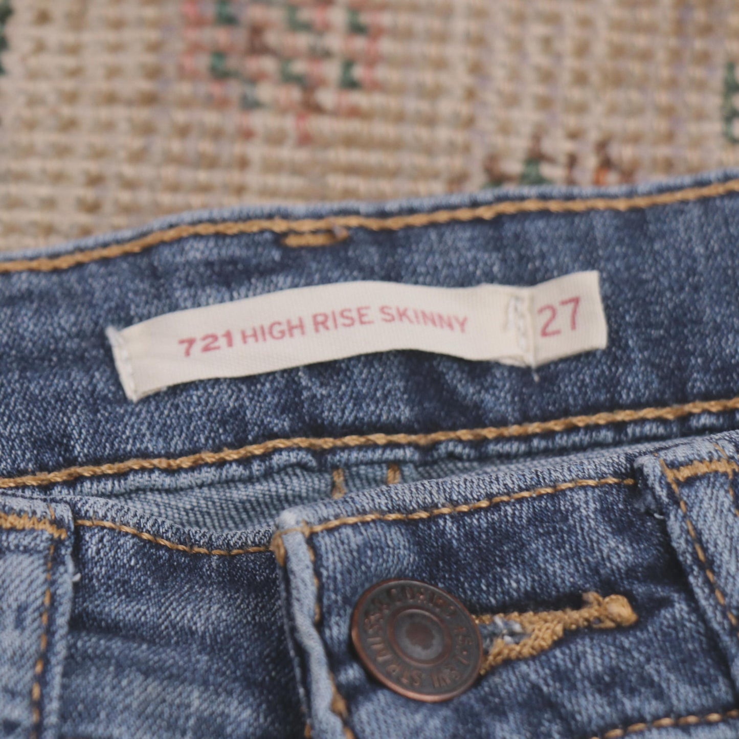 Levi's 721 W26 L31 Skinny Blue Denim Jeans