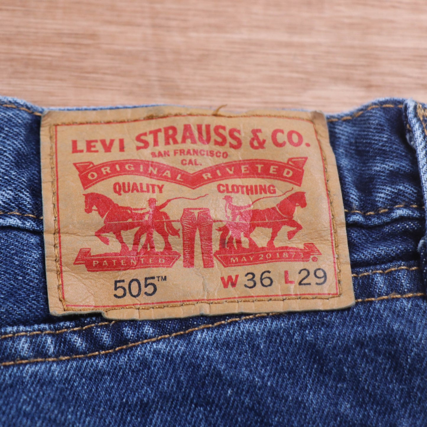 Levi's 505 Red Tab W36 L29 Straight Leg Regular Fit Blue Denim Jeans
