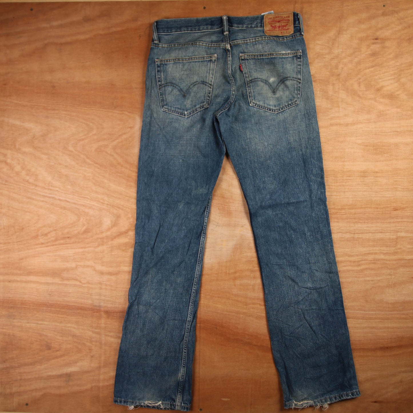 Levi's 327 Red Tab W32 L33 Bootcut Blue Denim Jeans