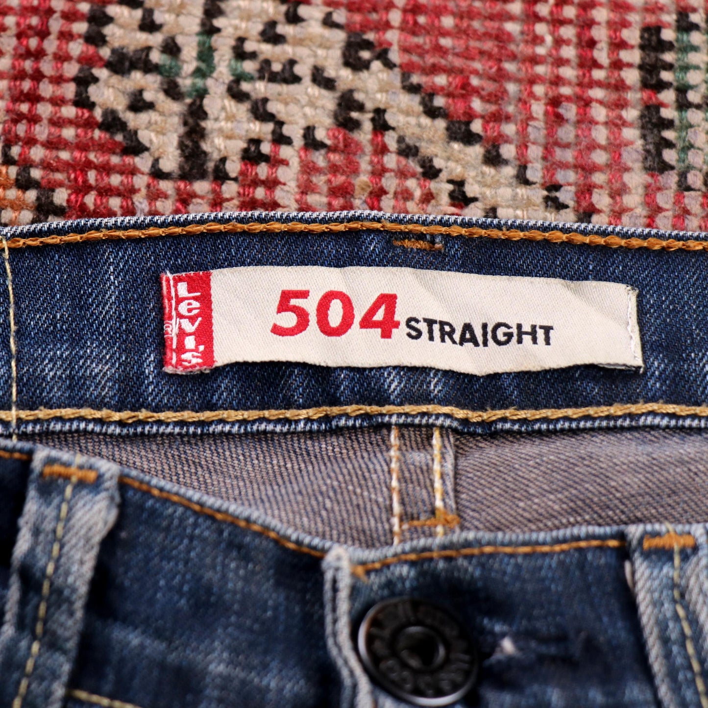 Levi's 504 W30 L30 Straight Leg Regular Fit Classic Ripped Style Blue Denim Jean
