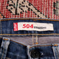 Levi's 504 W30 L30 Straight Leg Regular Fit Classic Ripped Style Blue Denim Jean