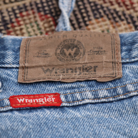 Wrangler W36 L31 Straight Leg Relaxed Fit Blue Denim Jeans