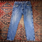 Wrangler W38 L31 Straight Leg Relaxed Fit Blue Denim Jeans