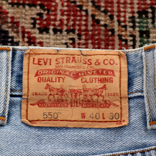 Levi's 550 Red Tab W36 L27 Tapered Leg Relaxed Fit Blue Denim Jeans
