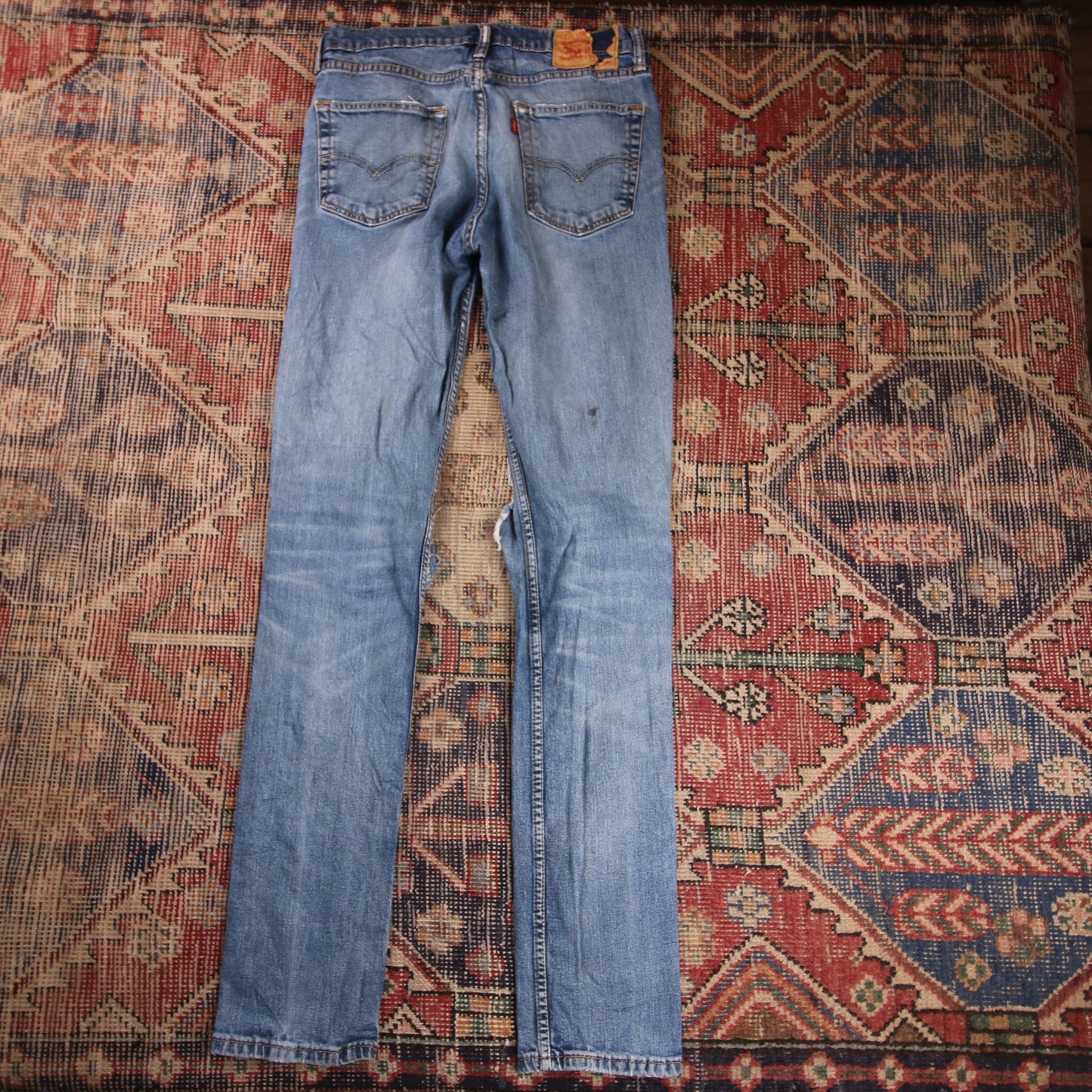 Levi's 511 W30 L34 Slim Fit Classic Ripped Style Blue Denim Jeans