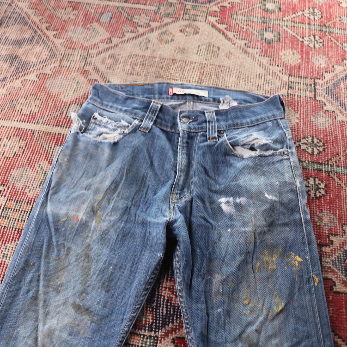 Levi's 506 Red Tab W30 L31 Straight Leg Blue Denim Jeans