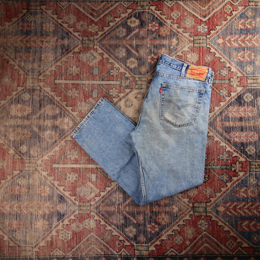 Levi's 505 Orange Tab W38 L28 Straight Leg Regular Fit Blue Denim Jeans