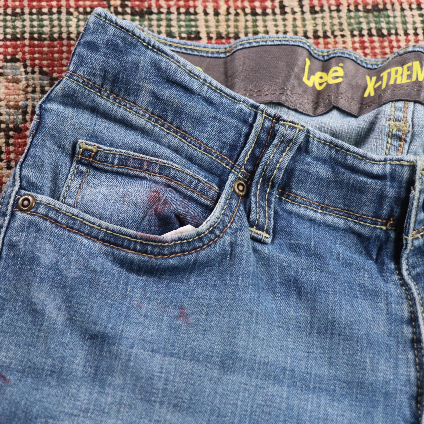 Lee W28 L24 Straight Leg Blue Denim Jeans