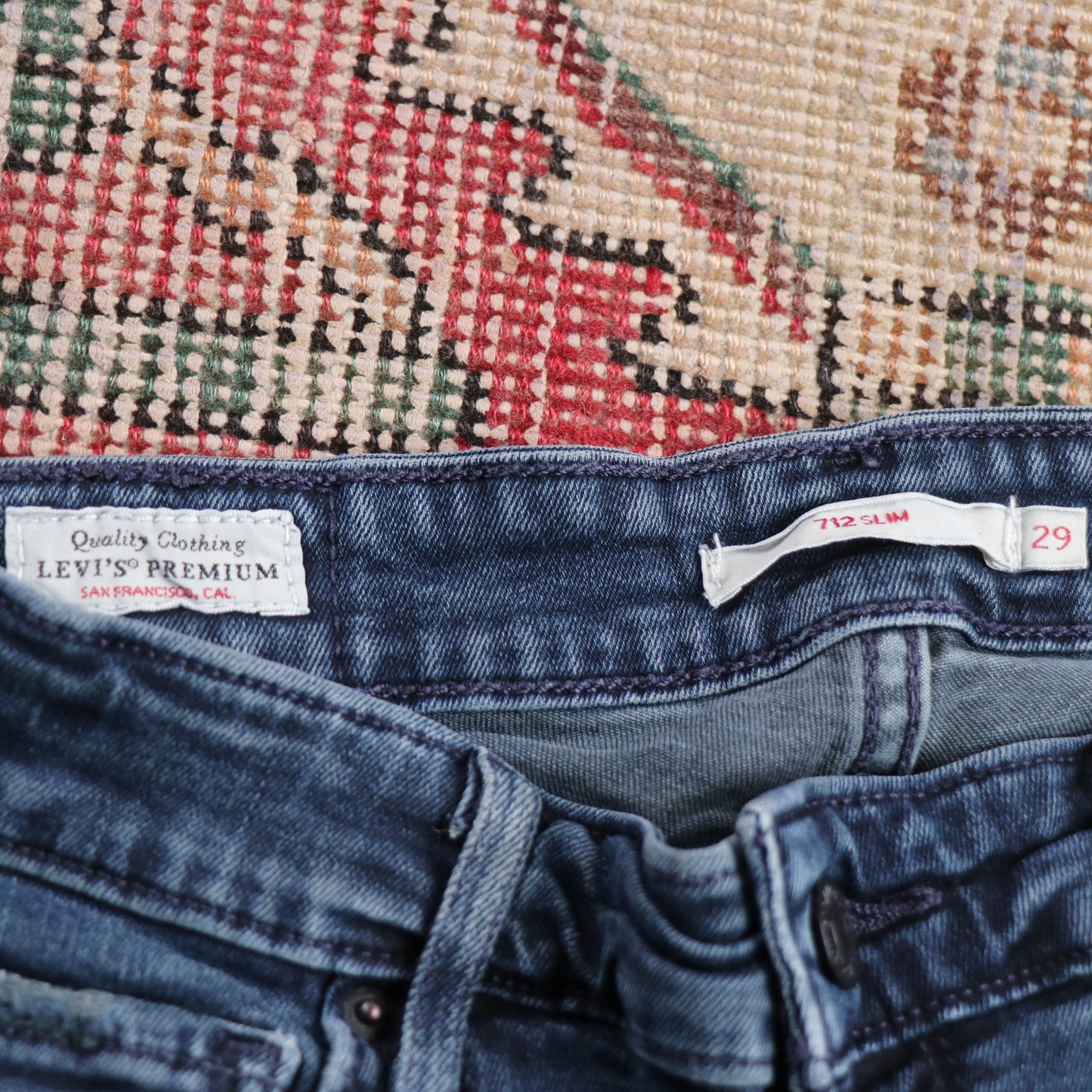 Levi's 712 Capital E W28 L29 Slim Fit Blue Denim Jeans