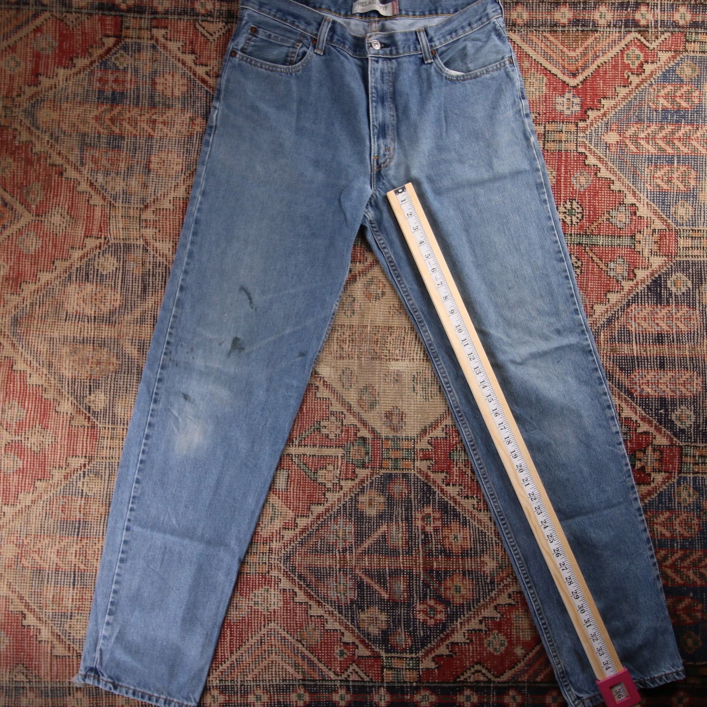 Levi's 550 Red Tab W36 L36 Tapered Leg Relaxed Fit Blue Denim Jeans