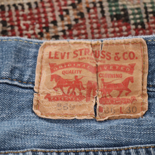 Levi's 509 W36 L27 Relaxed Classic Ripped Style Blue Denim Jeans