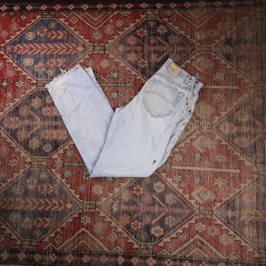 Lee W28 L31 Straight Leg Relaxed Fit Blue Denim Jeans