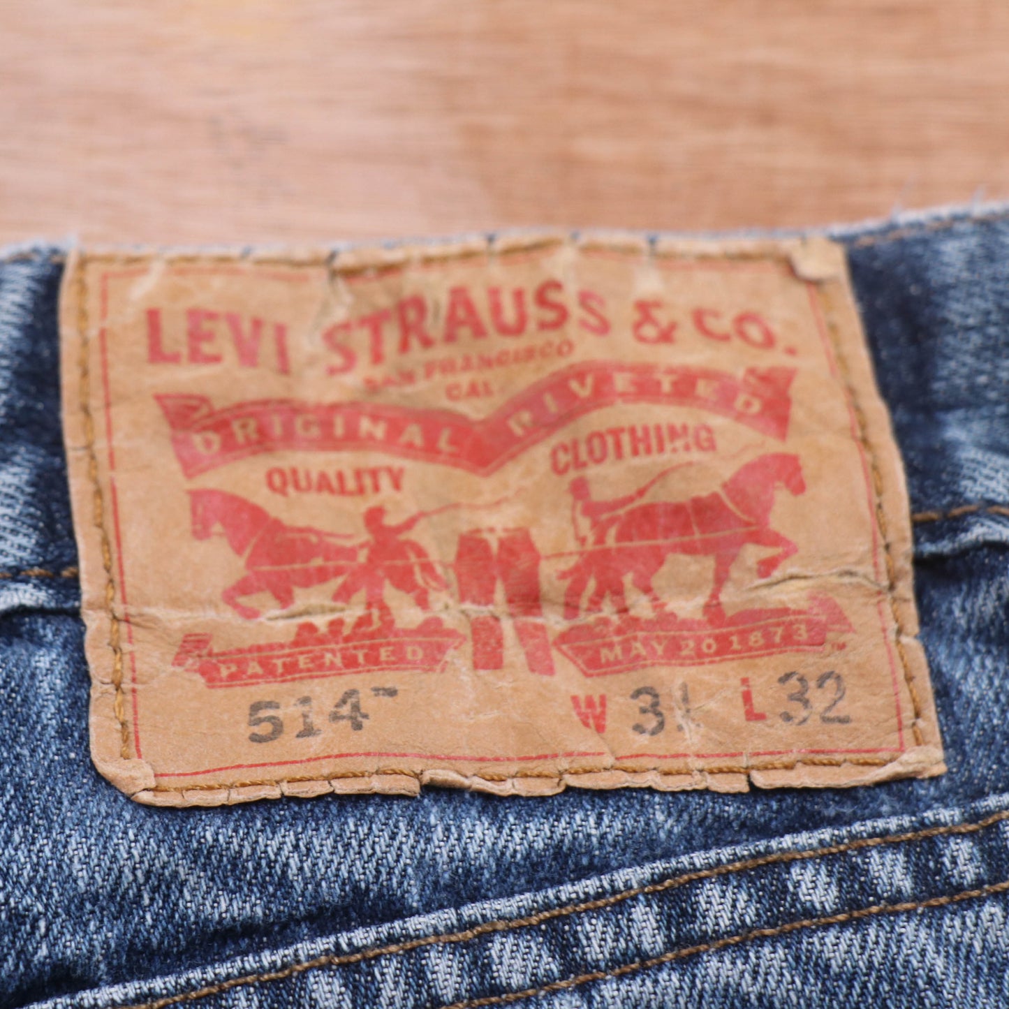 Levi's 514 Red Tab W32 L30 Straight Leg Blue Denim Jeans