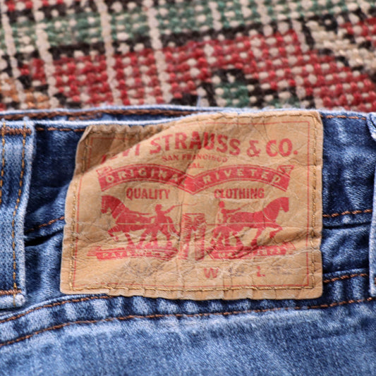 Levi's 505 Red Tab W38 L31 Straight Leg Regular Fit Blue Denim Jeans