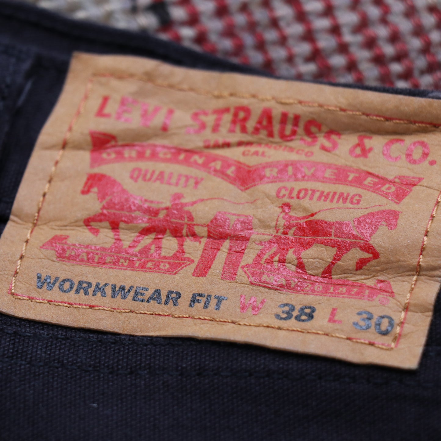 Levi's Workwear W40 L28 Straight Leg Black Denim Jeans