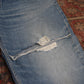 Lee W42 L32 Straight Leg Relaxed Fit Classic Ripped Style Blue Denim Jeans