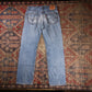 Levi's 505 W34 L31 Straight Leg Regular Fit Classic Ripped Style Blue Denim Jean