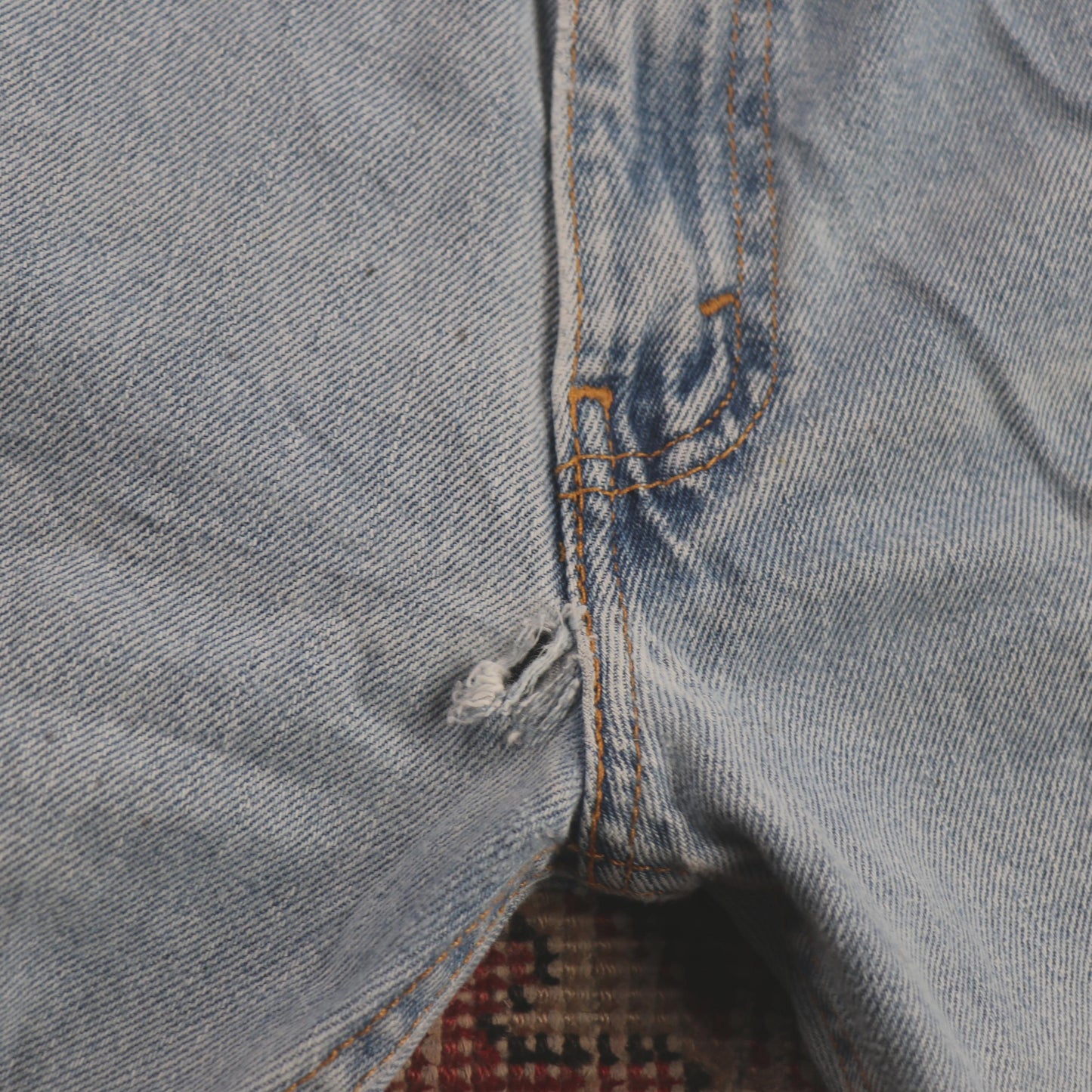 Levi's W34 L30 Straight Leg Regular Fit Classic Ripped Style Blue Denim Jeans