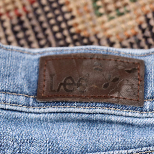 Lee W28 L28 Straight Leg Relaxed Fit Blue Denim Jeans