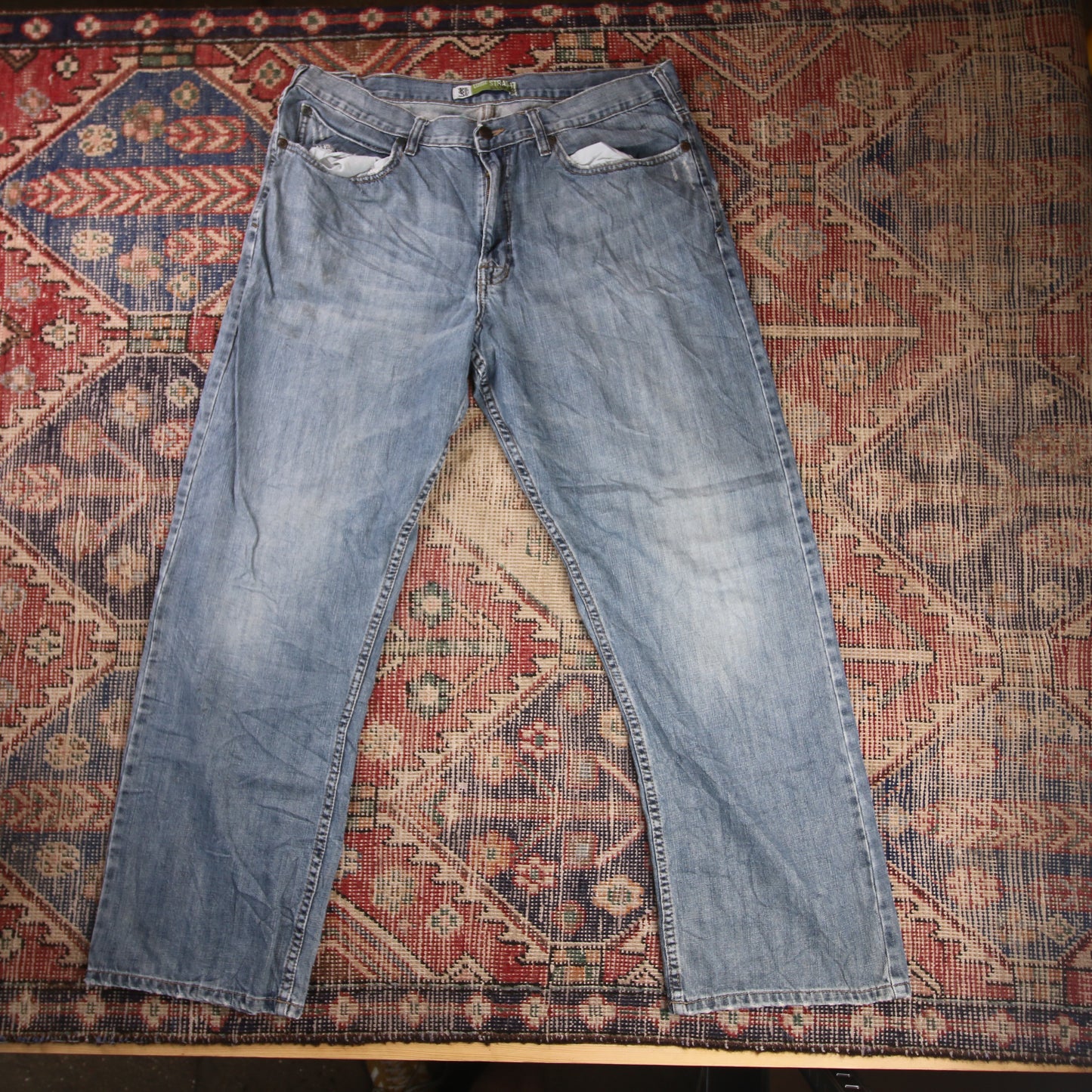 Lee W36 L30 Straight Leg Relaxed Fit Blue Denim Jeans