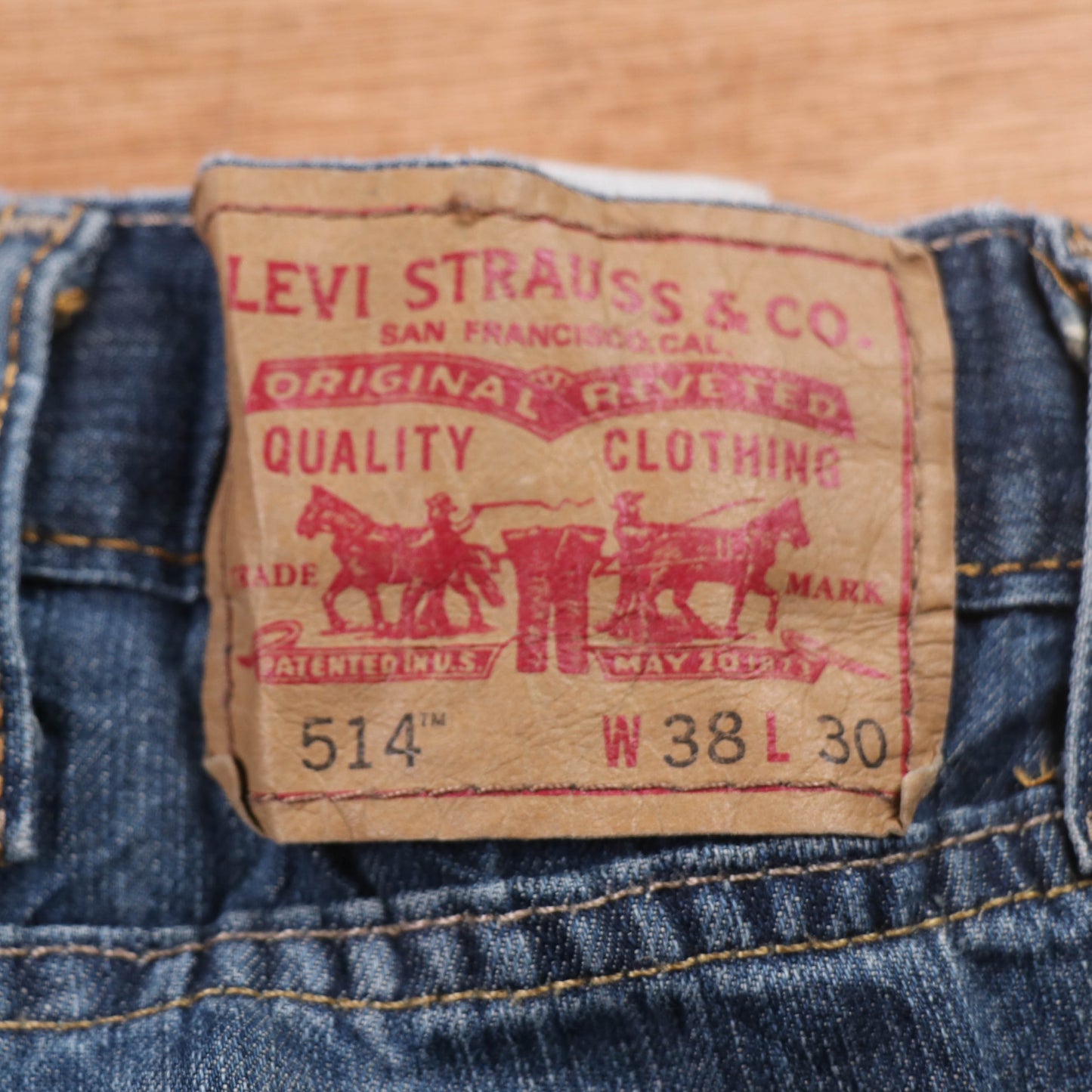 Levi's 514 Red Tab W38 L30 Straight Leg Blue Denim Jeans