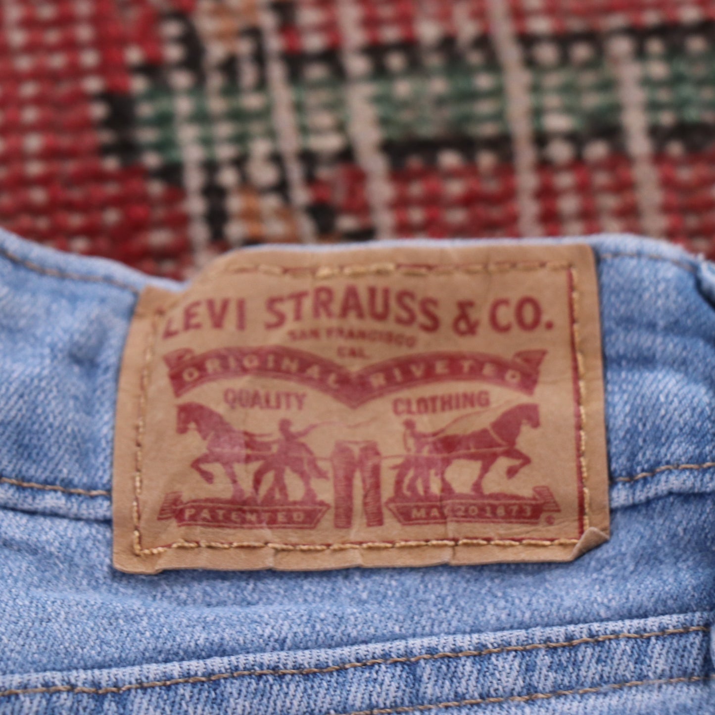 Levi's 721 Red Tab W24 L28 Skinny Classic Ripped Style Blue Denim Jeans
