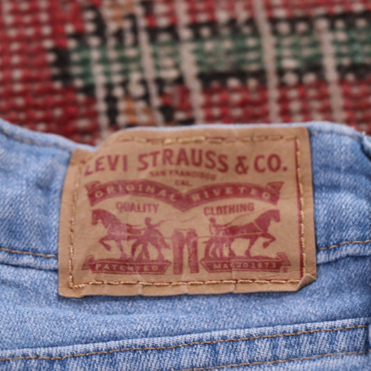 Levi's 721 Red Tab W24 L28 Skinny Classic Ripped Style Blue Denim Jeans